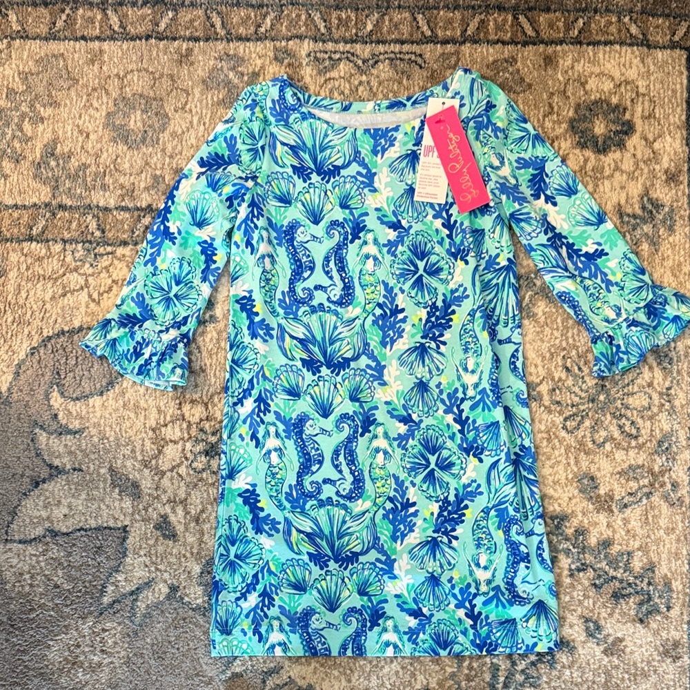 NWT Lilly Pulitzer Aqua and Navy Dress
